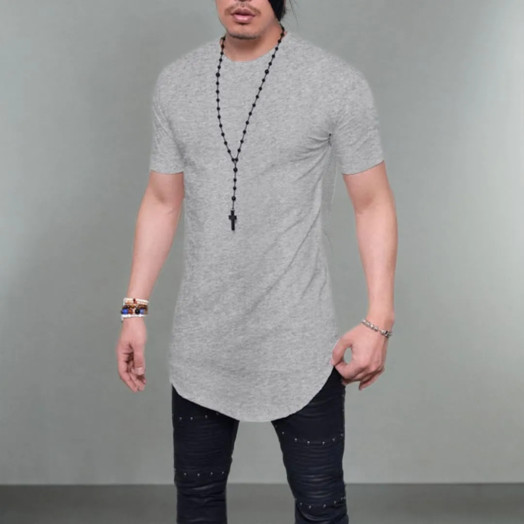 Mens Hipster Hip Hop Swag Curve Hem Short Sleeve T Shirt