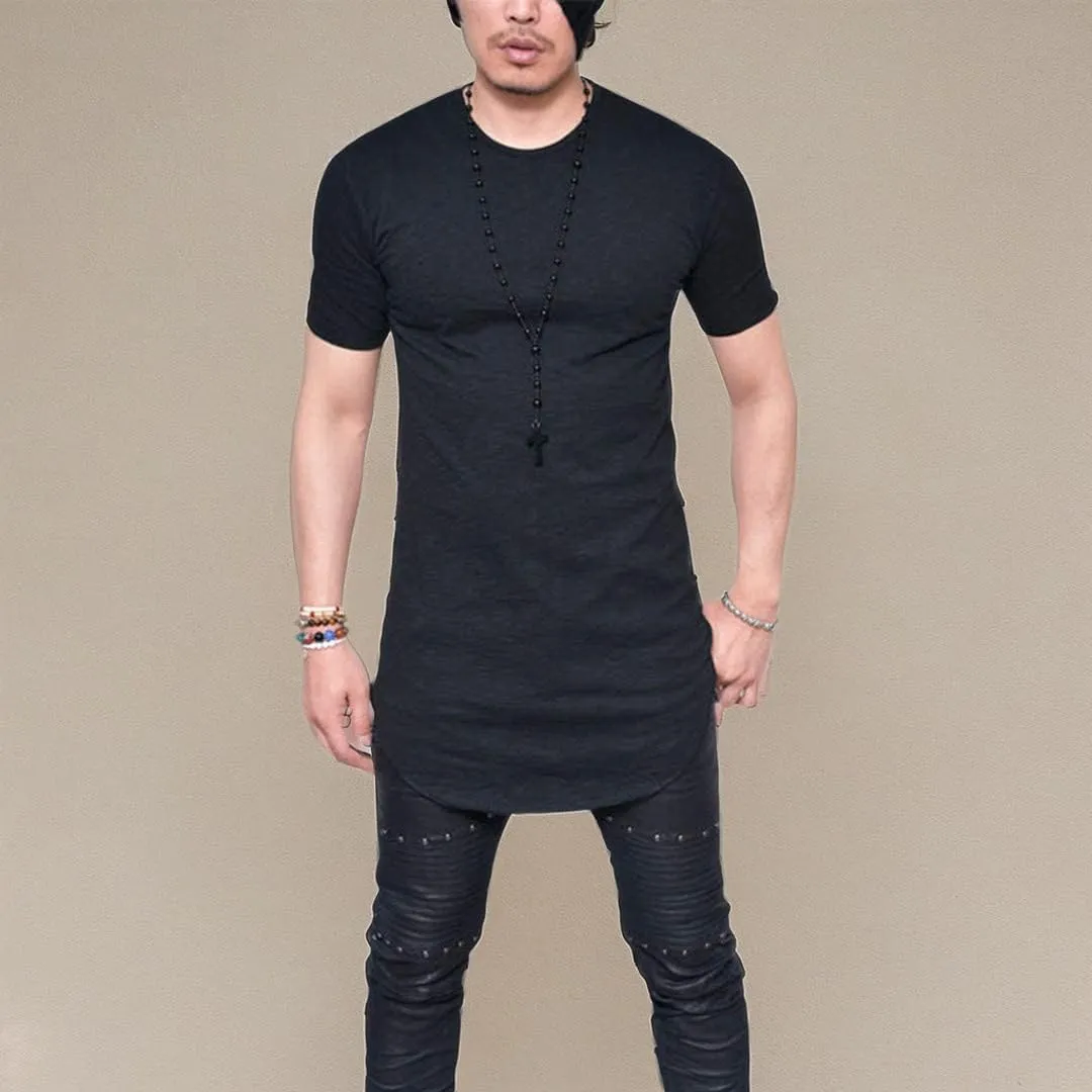 Mens Hipster Hip Hop Swag Curve Hem Short Sleeve T Shirt