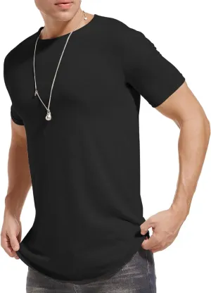 Mens Hipster Hip Hop Swag Curve Hem Short Sleeve T Shirt