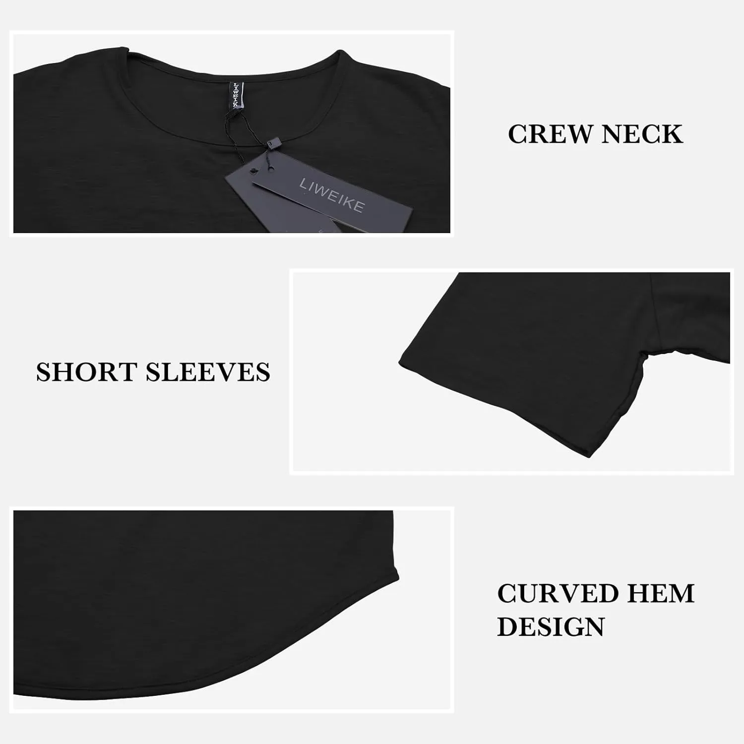 Mens Hipster Hip Hop Swag Curve Hem Short Sleeve T Shirt