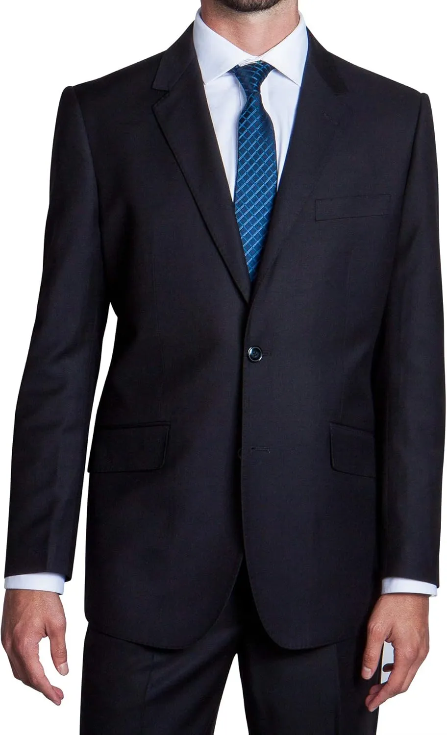 Men's Modern Fit 2 Piece Italian Suit Two Button Wool Blazer & Trousers Smart Party Formal Suits
