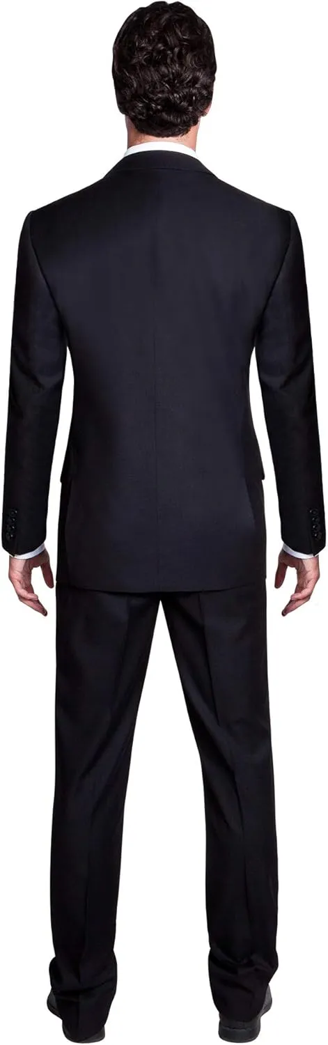 Men's Modern Fit 2 Piece Italian Suit Two Button Wool Blazer & Trousers Smart Party Formal Suits