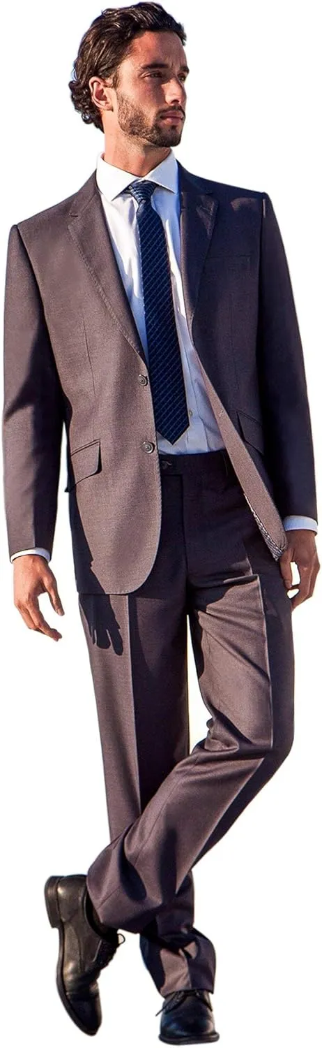 Men's Modern Fit 2 Piece Italian Suit Two Button Wool Blazer & Trousers Smart Party Formal Suits