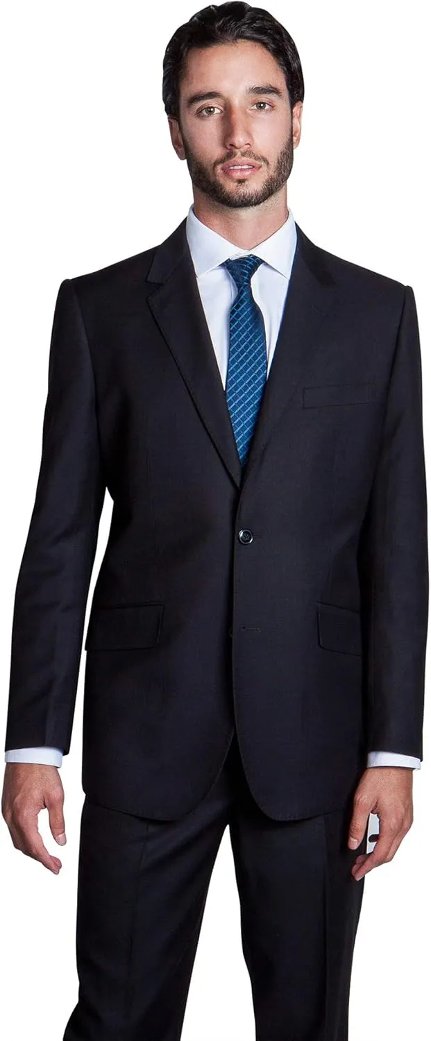 Men's Modern Fit 2 Piece Italian Suit Two Button Wool Blazer & Trousers Smart Party Formal Suits