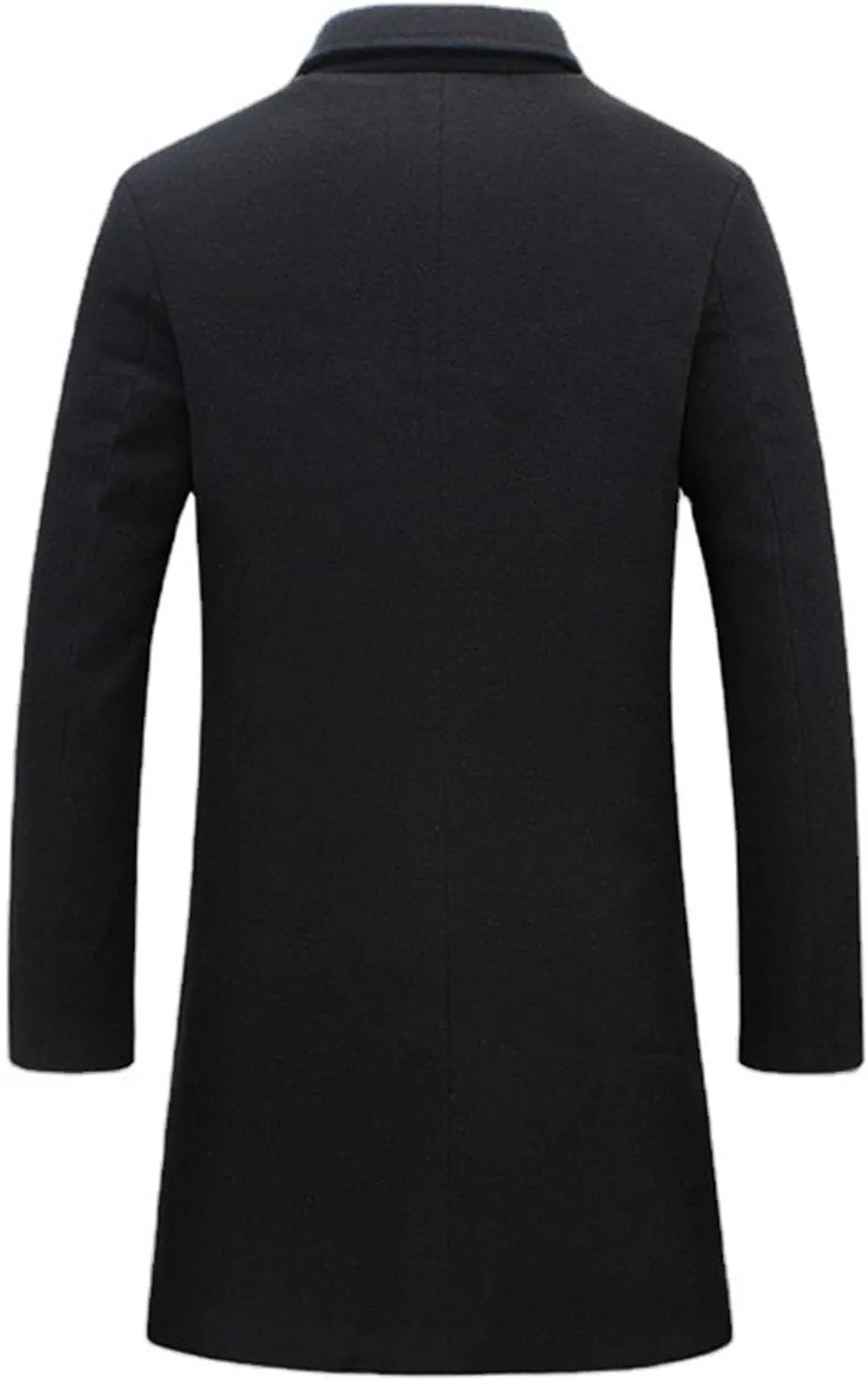 Men's Oversized Casual Notched Collar Long Pea Coats Single Breasted Business Overcoats Warm Thicken Trench Coats