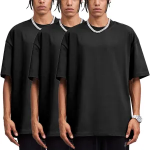 Men's Oversized Cotton t Shirt Heavyweight Tee Casual Crew Neck Short Sleeve Loose Summer Basic Tops