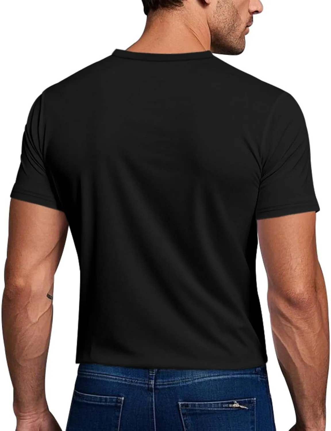 Mens Summer T-Shirts Short Sleeve Casual Crew Neck Soft Breathable Tees for Gym Daily Wear Travel 2025 Summer Basic Tees