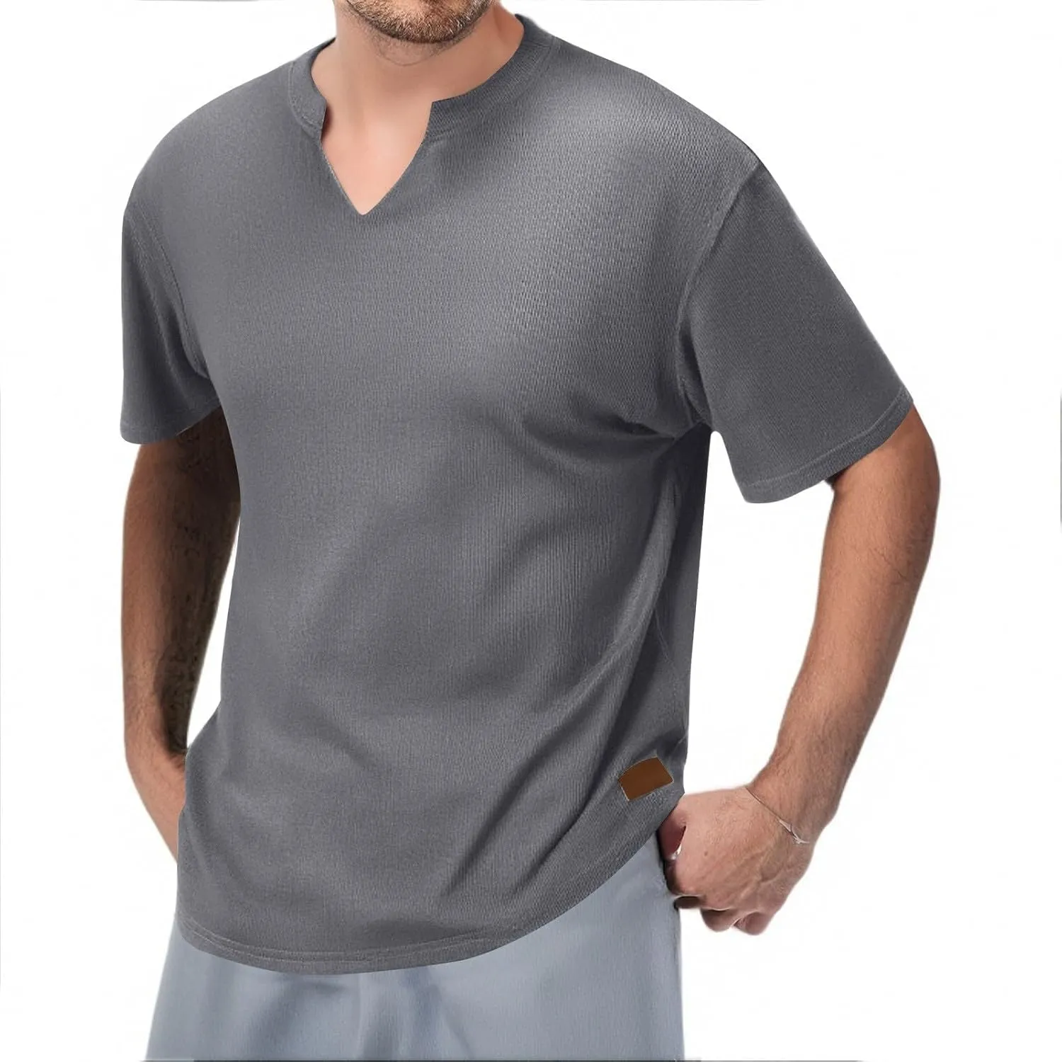 Mens Summer T-Shirts Short Sleeve Casual Crew Neck Soft Breathable Tees for Gym Daily Wear Travel 2025 Summer Basic Tees