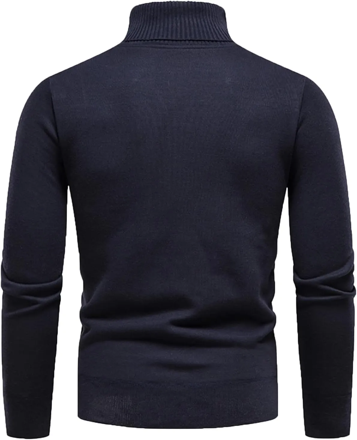 Mens SweatersMen's Letter Print Long Sleeve Ribbed Slim Fit Crew Neck Knitted Pullover Turtleneck Sweater Baselayer