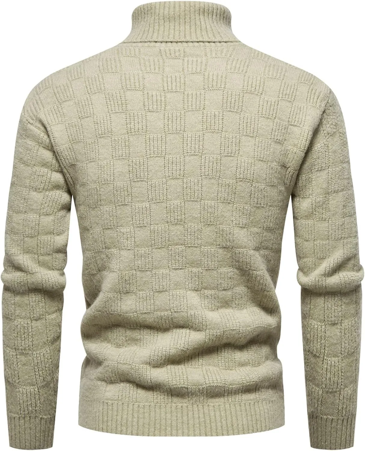 Mens SweatersMen's Solid Turtleneck Sweaters Long Sleeve Slim Fit Ribbed Knit Wool Thermal Pullover Sweater Cardigan