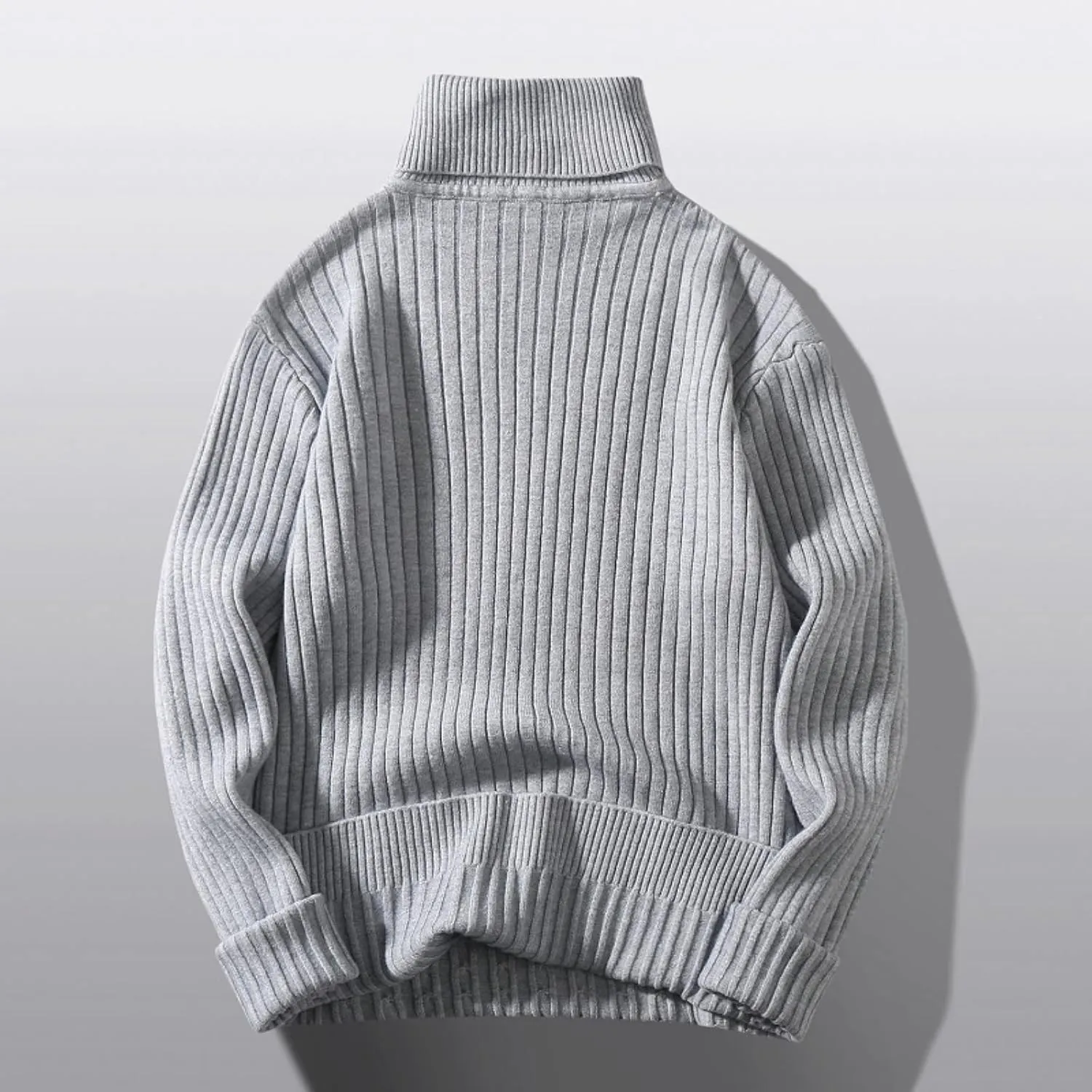 Mens Turtleneck Men's Turtleneck Sweater Pullover Twisted Pattern Loose Thick Winter Long Sleeve Cable Knit Sweaters