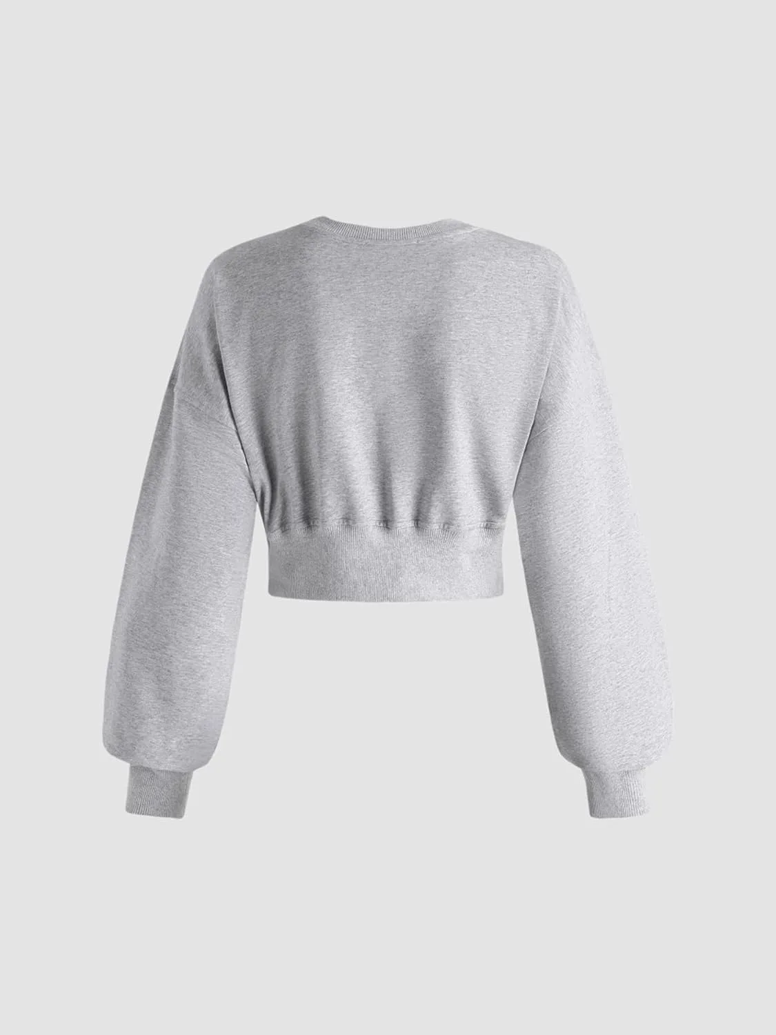 MISSACTIVER Women Casual Crewneck Crop Sweatshirt Solid Long Sleeve Drop Shoulder Pullovers Ribbed Corset Hem Crop Jumper Top