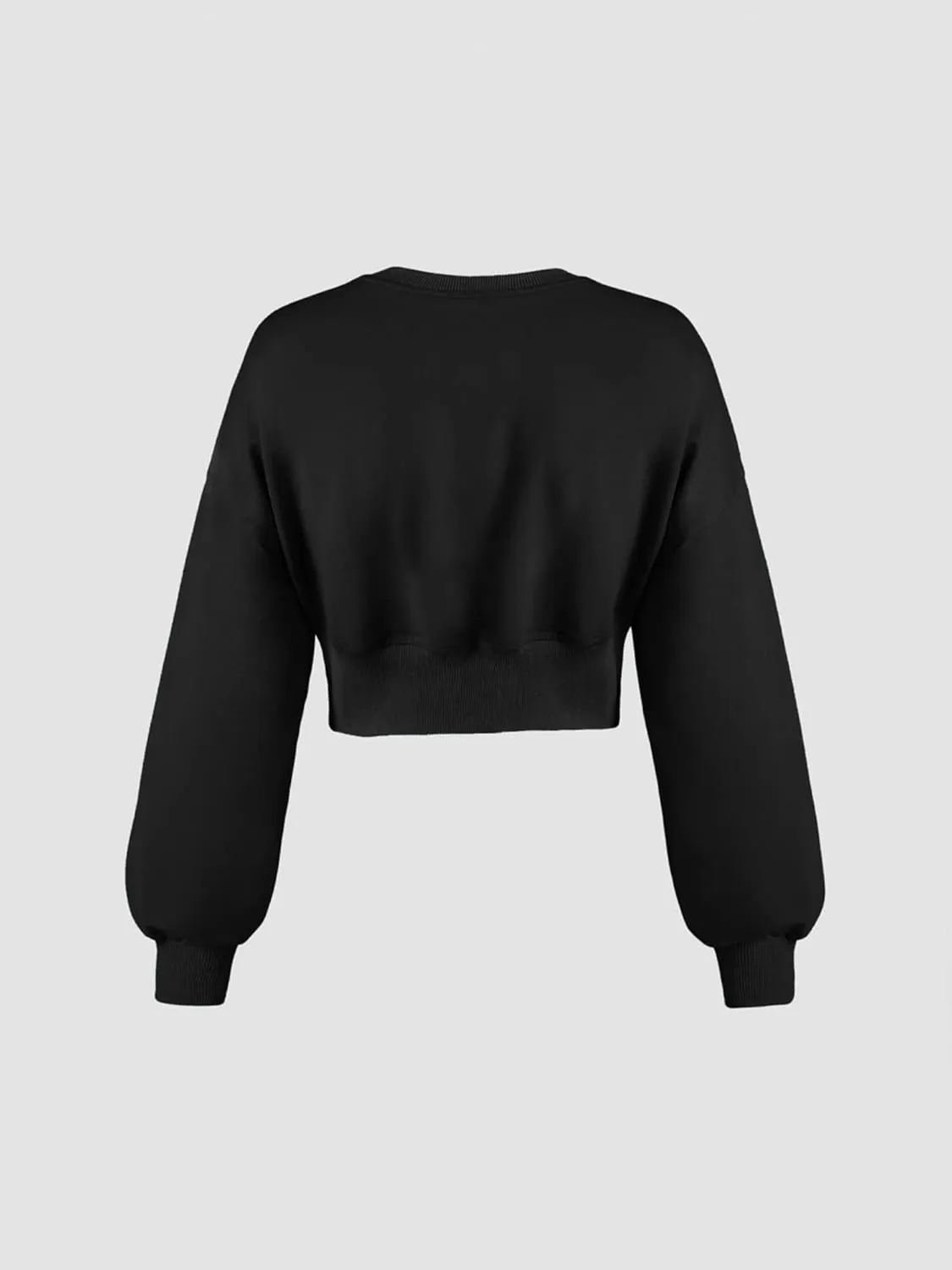 MISSACTIVER Women Casual Crewneck Crop Sweatshirt Solid Long Sleeve Drop Shoulder Pullovers Ribbed Corset Hem Crop Jumper Top