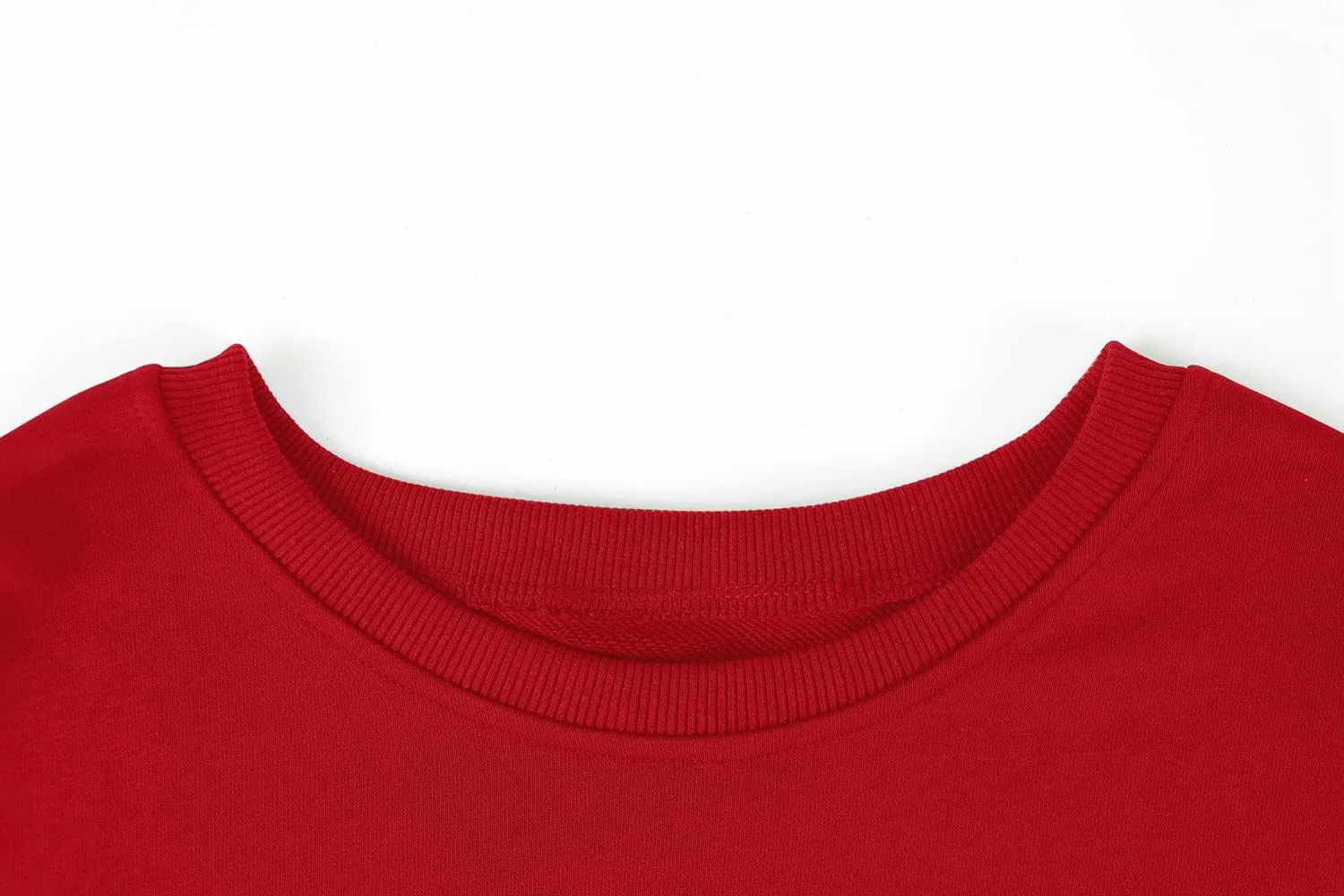 MISSACTIVER Women Casual Crewneck Crop Sweatshirt Solid Long Sleeve Drop Shoulder Pullovers Ribbed Corset Hem Crop Jumper Top