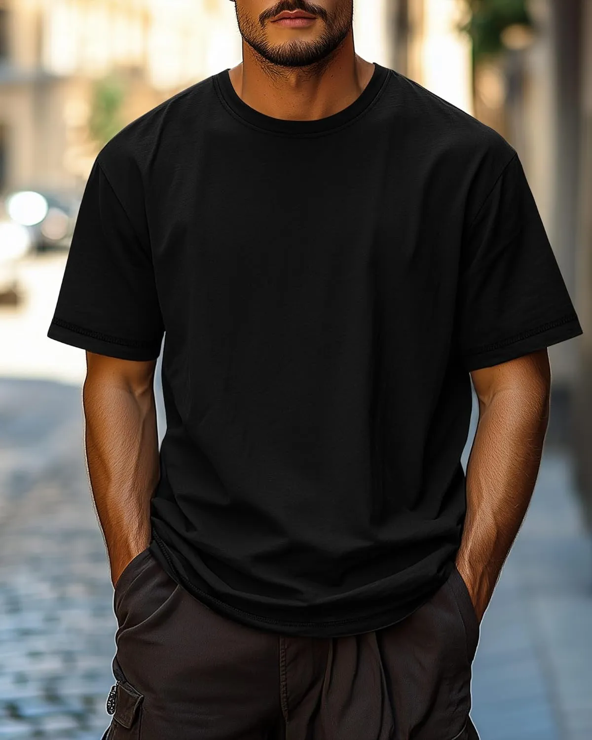 Neer 3 Pack Big and Tall Shirts for Men L-5XL, Oversized Cotton Crewneck Tops Loose Casual Large T-Shirts Summer Basic Tee