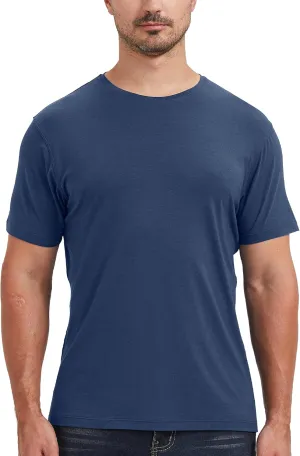 netdraw Men's Ultra-Soft Viscose Bamboo T-Shirt Crew Neck Casual Lounge Dressy Short Sleeve Cotton Tee