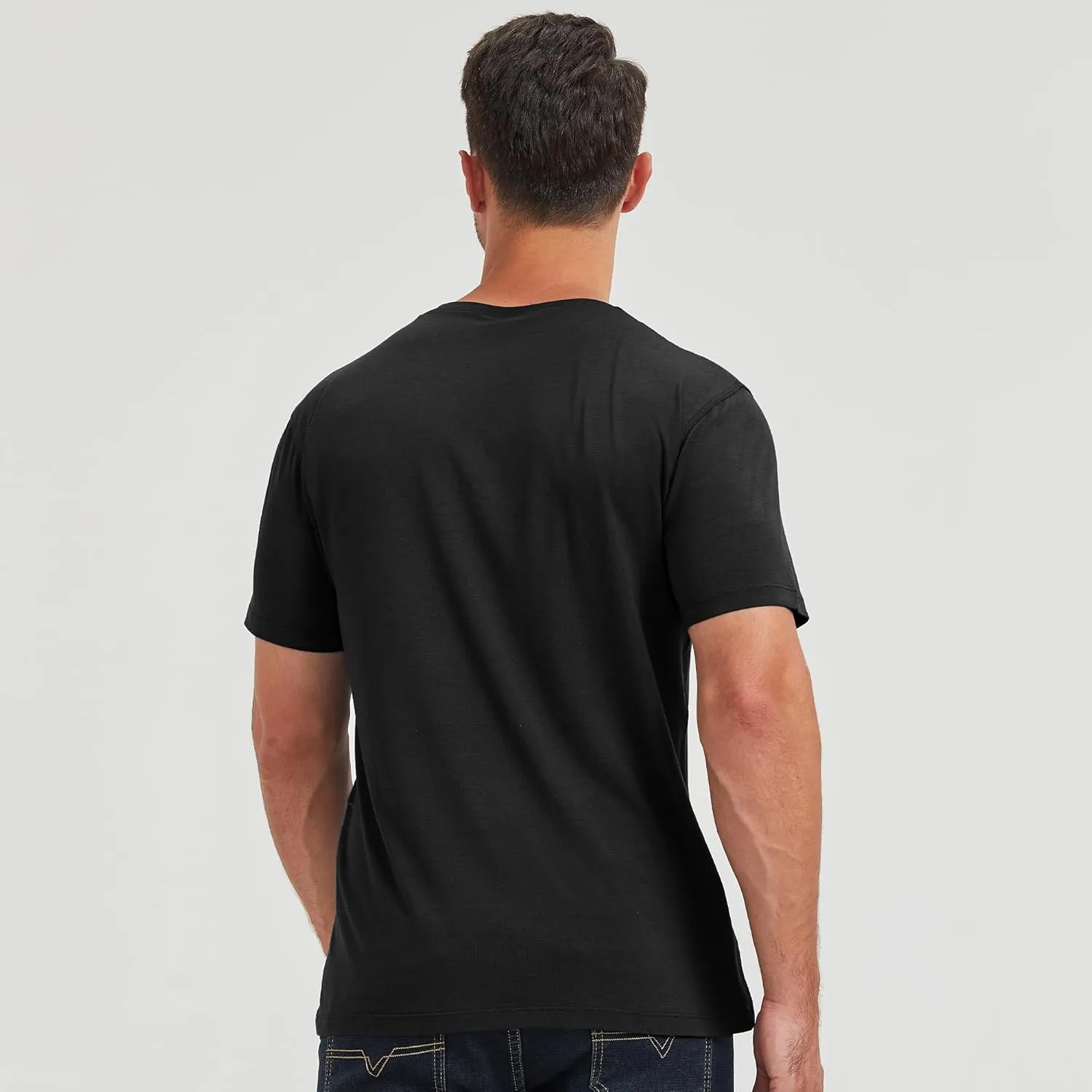 netdraw Men's Ultra-Soft Viscose Bamboo T-Shirt Crew Neck Casual Lounge Dressy Short Sleeve Cotton Tee