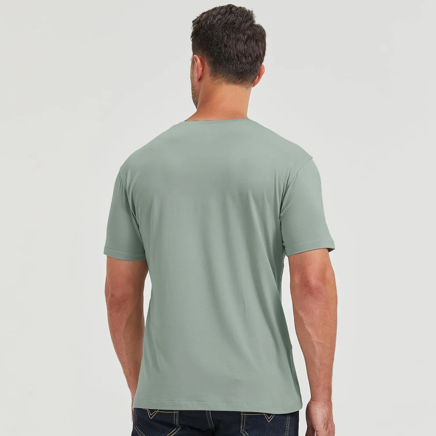 netdraw Men's Ultra-Soft Viscose Bamboo T-Shirt Crew Neck Casual Lounge Dressy Short Sleeve Cotton Tee