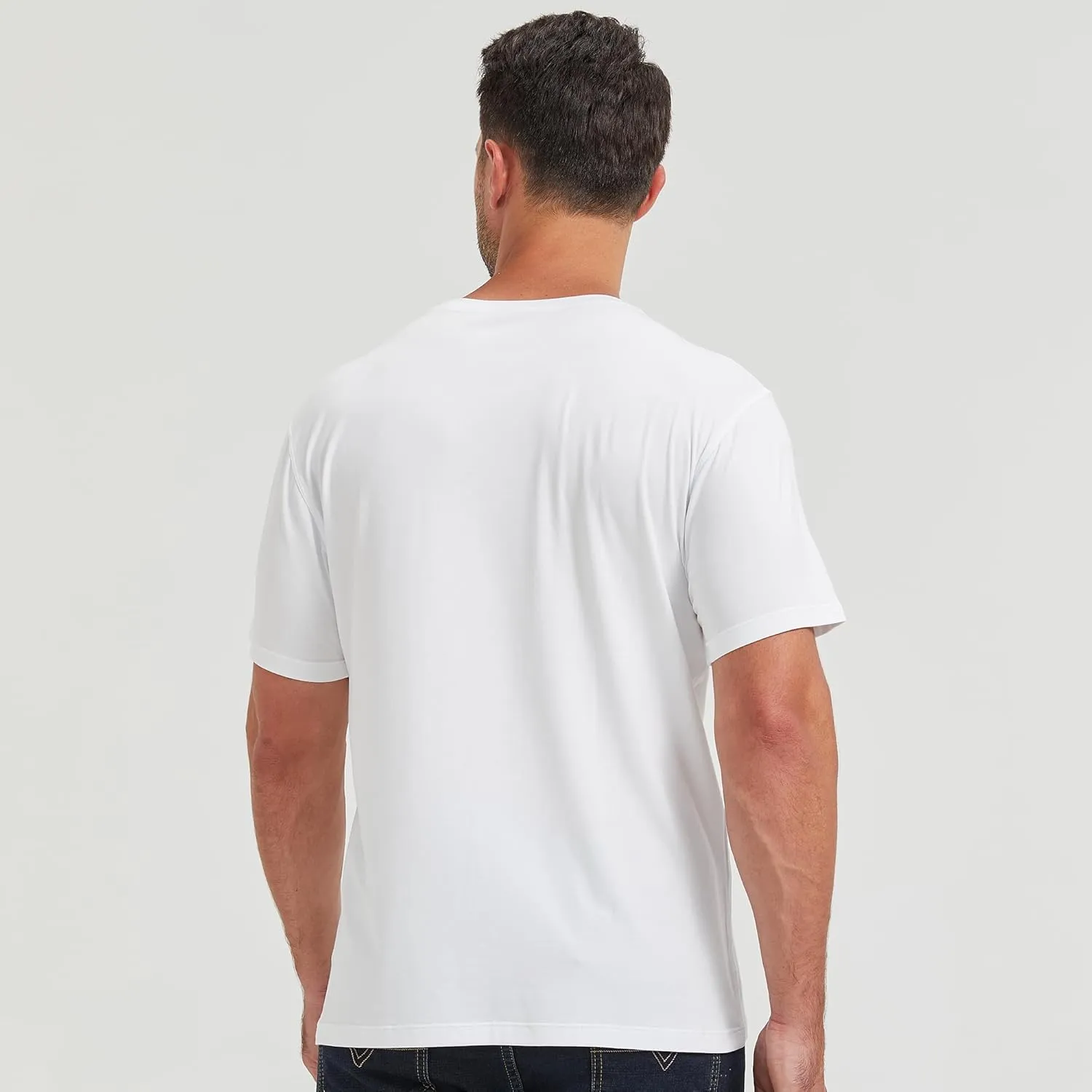 netdraw Men's Ultra-Soft Viscose Bamboo T-Shirt Crew Neck Casual Lounge Dressy Short Sleeve Cotton Tee