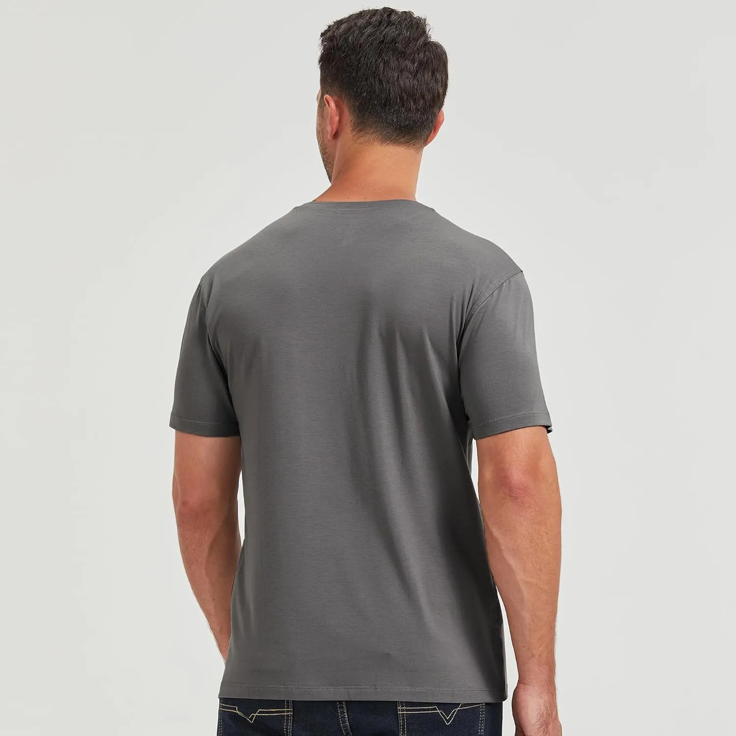 netdraw Men's Ultra-Soft Viscose Bamboo T-Shirt Crew Neck Casual Lounge Dressy Short Sleeve Cotton Tee