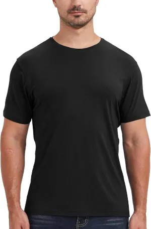 netdraw Men's Ultra-Soft Viscose Bamboo T-Shirt Crew Neck Casual Lounge Dressy Short Sleeve Cotton Tee