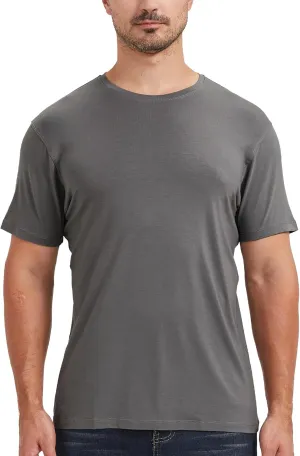 netdraw Men's Ultra-Soft Viscose Bamboo T-Shirt Crew Neck Casual Lounge Dressy Short Sleeve Cotton Tee