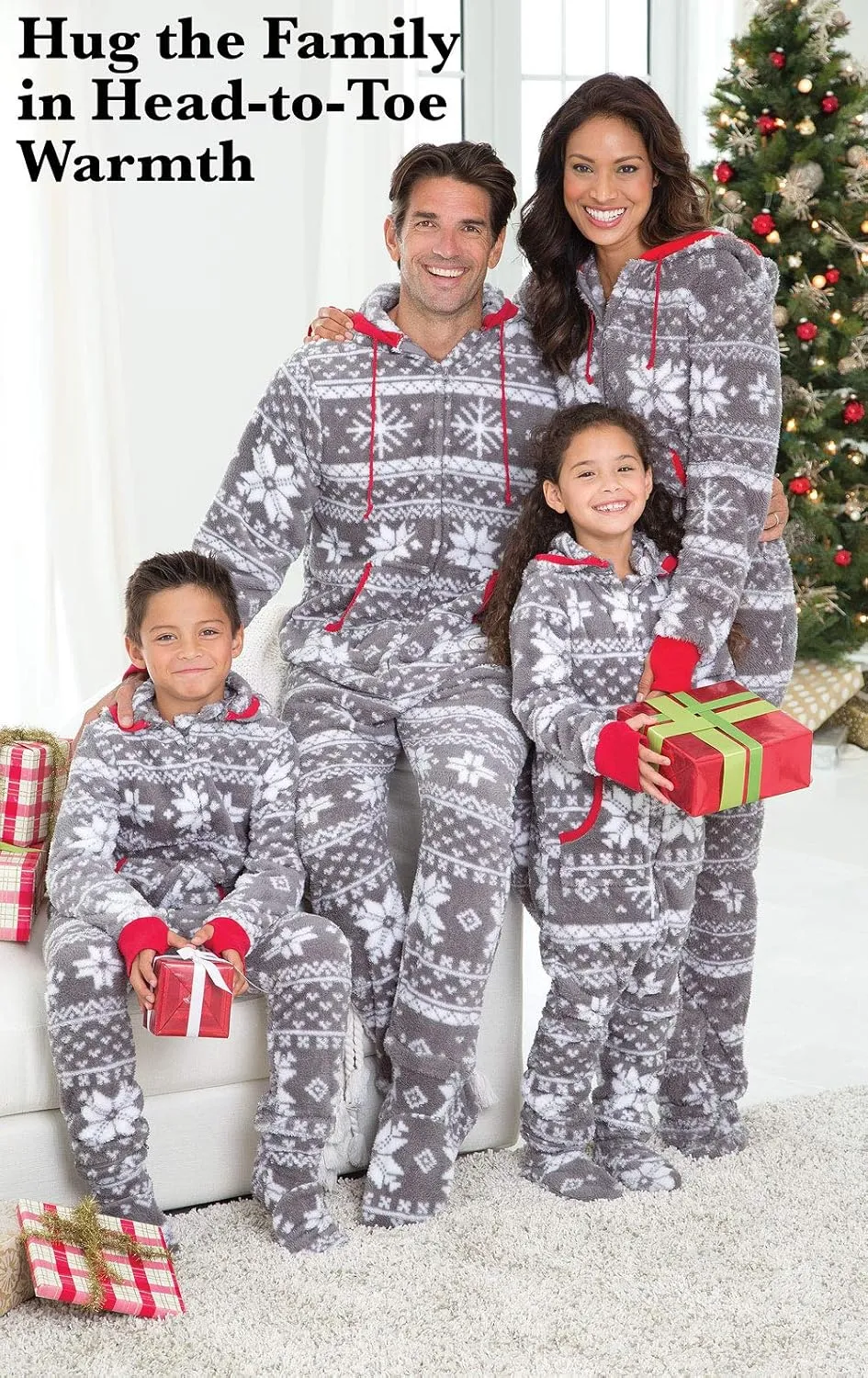 PajamaGram Family Pajamas Matching Sets - Family PJs, Red & Blue Plaid