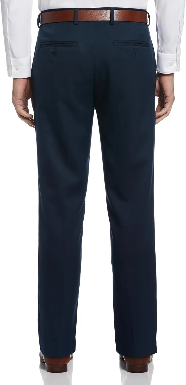 Perry Ellis Portfolio Modern Fit Twill Men's Dress Pants, Flat Front, Stretch Fabric, Soft and Durable, Straight Leg