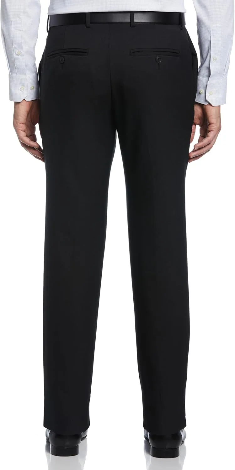 Perry Ellis Portfolio Modern Fit Twill Men's Dress Pants, Flat Front, Stretch Fabric, Soft and Durable, Straight Leg