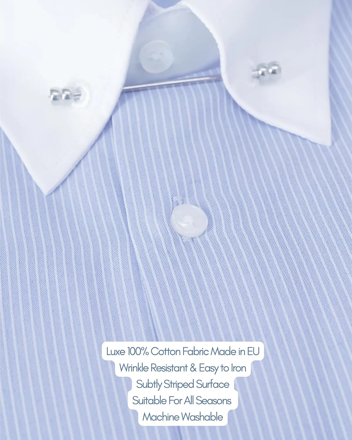 Pin Collar Long Sleeve Dress Shirts for Men | Mens Button Up Stylish Shirts
