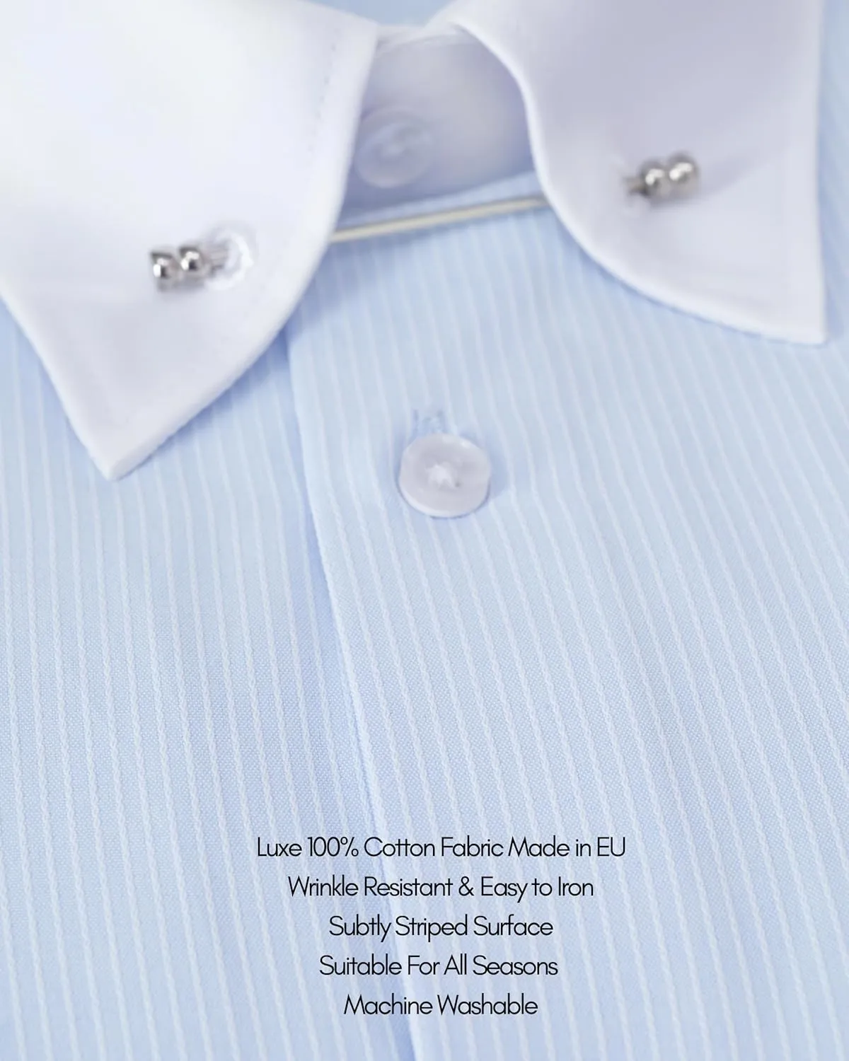 Pin Collar Long Sleeve Dress Shirts for Men | Mens Button Up Stylish Shirts