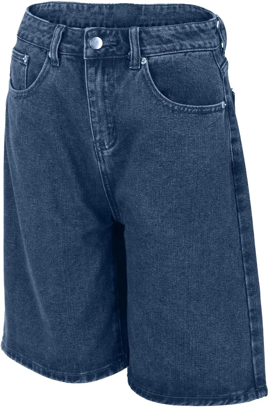 Plus Size Jean Shorts Womens High Waisted Classic Casual Long Jean Shorts Stretchy Denim Jorts with Pockets