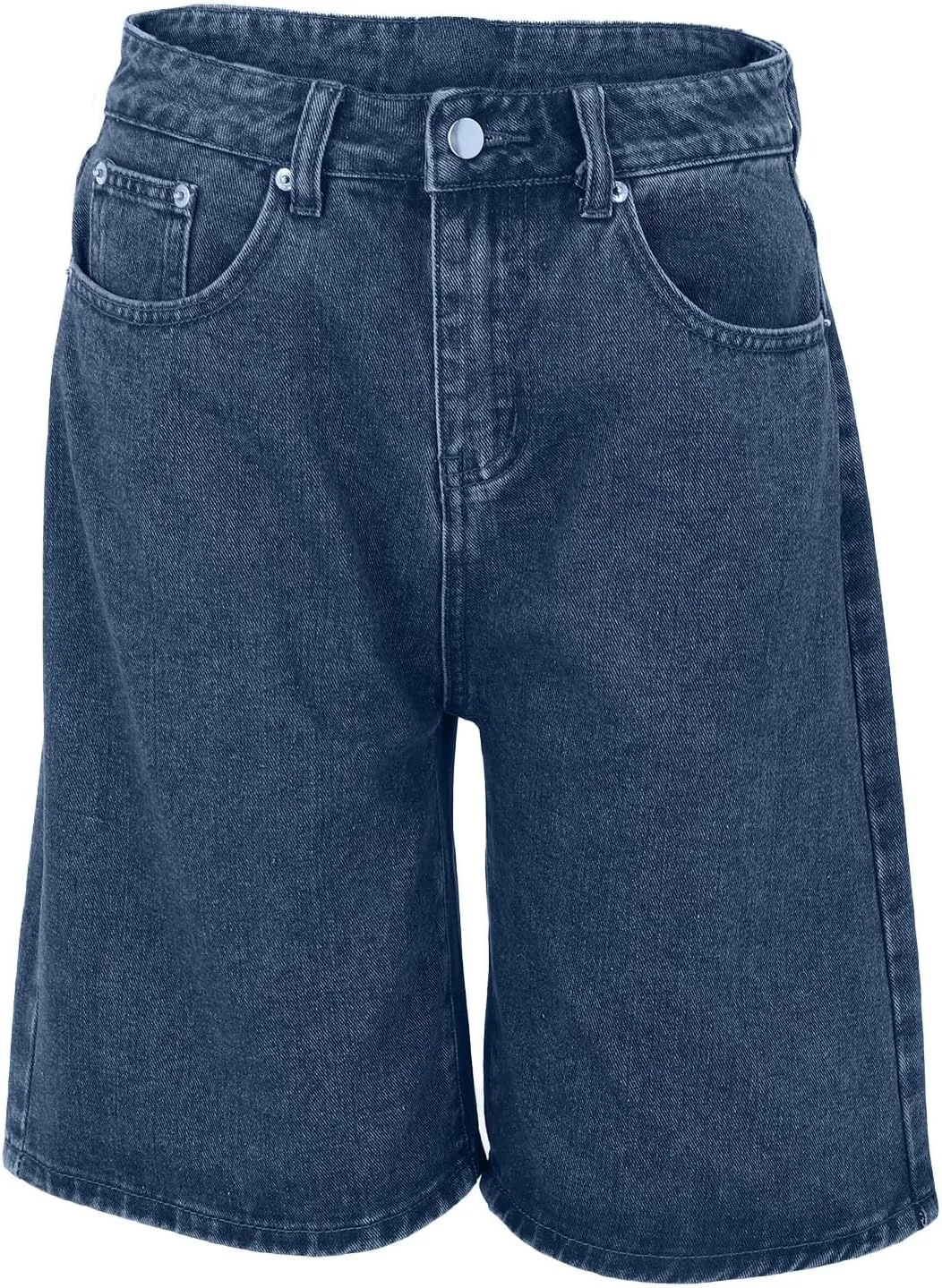 Plus Size Jean Shorts Womens High Waisted Classic Casual Long Jean Shorts Stretchy Denim Jorts with Pockets