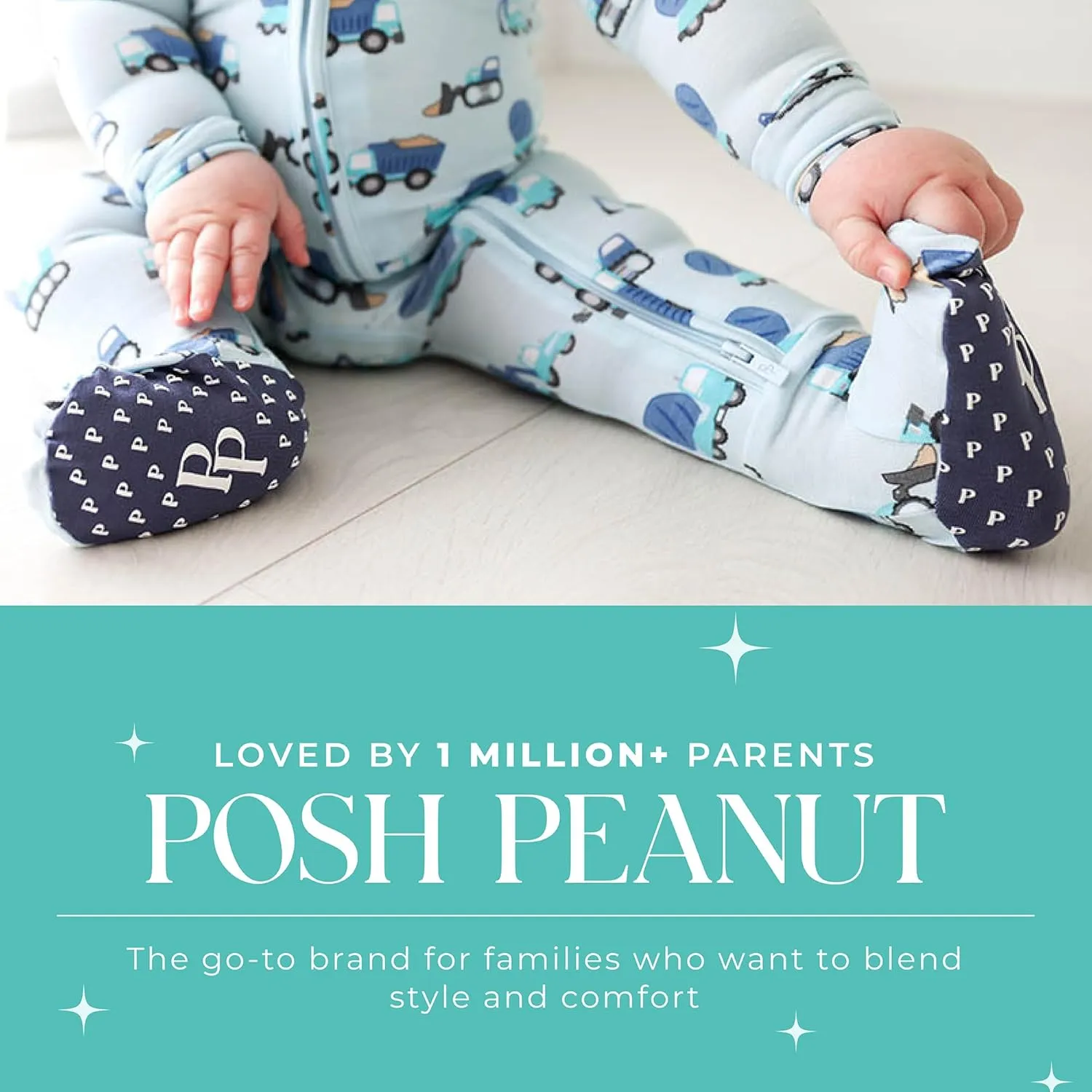 Posh Peanut Baby Boy Footie Pajamas - Soft Viscose Made from Bamboo 2 Way Zipper Sleepers & Onesies