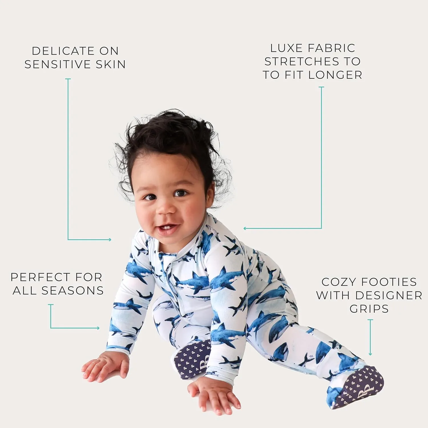 Posh Peanut Baby Boy Footie Pajamas - Soft Viscose Made from Bamboo 2 Way Zipper Sleepers & Onesies
