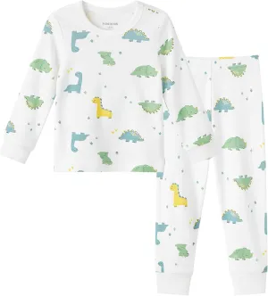 pureborn Baby Bamboo Pajamas Set Pjs - Kids Toddler Girl Snug Fit Viscose Sleepwear 2pcs 18M-7Y