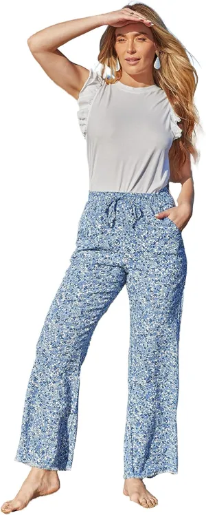 Royalty For Me Womens Women’s Casual Summer Beach High Rise PantsCasual Pants