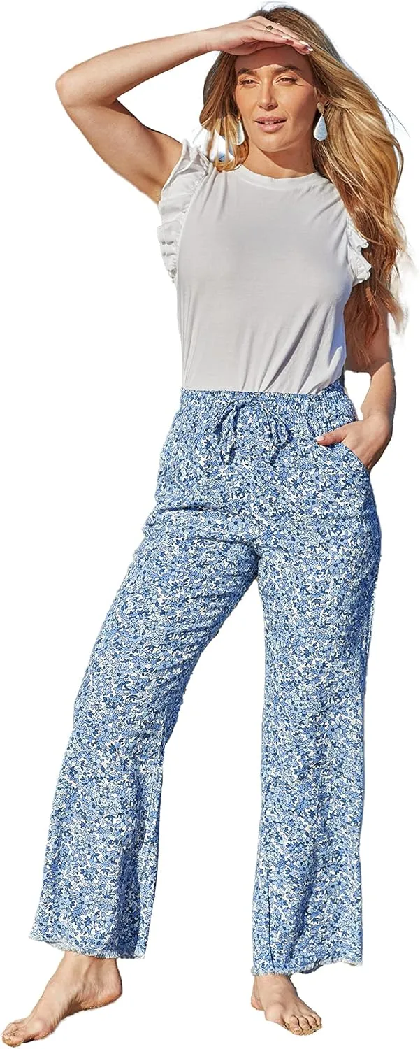 Royalty For Me Womens Women’s Casual Summer Beach High Rise PantsCasual Pants