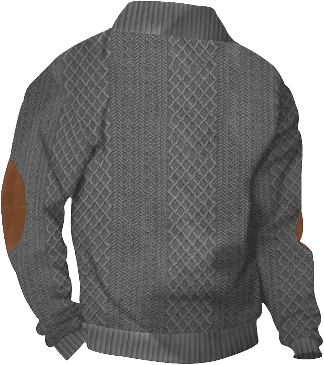 RTRDE Men's Casual Button Up Sweaters Pullover Jacquard Long Sleeve Henley Neck Athletic Workout Sweatshirts, M-3XL