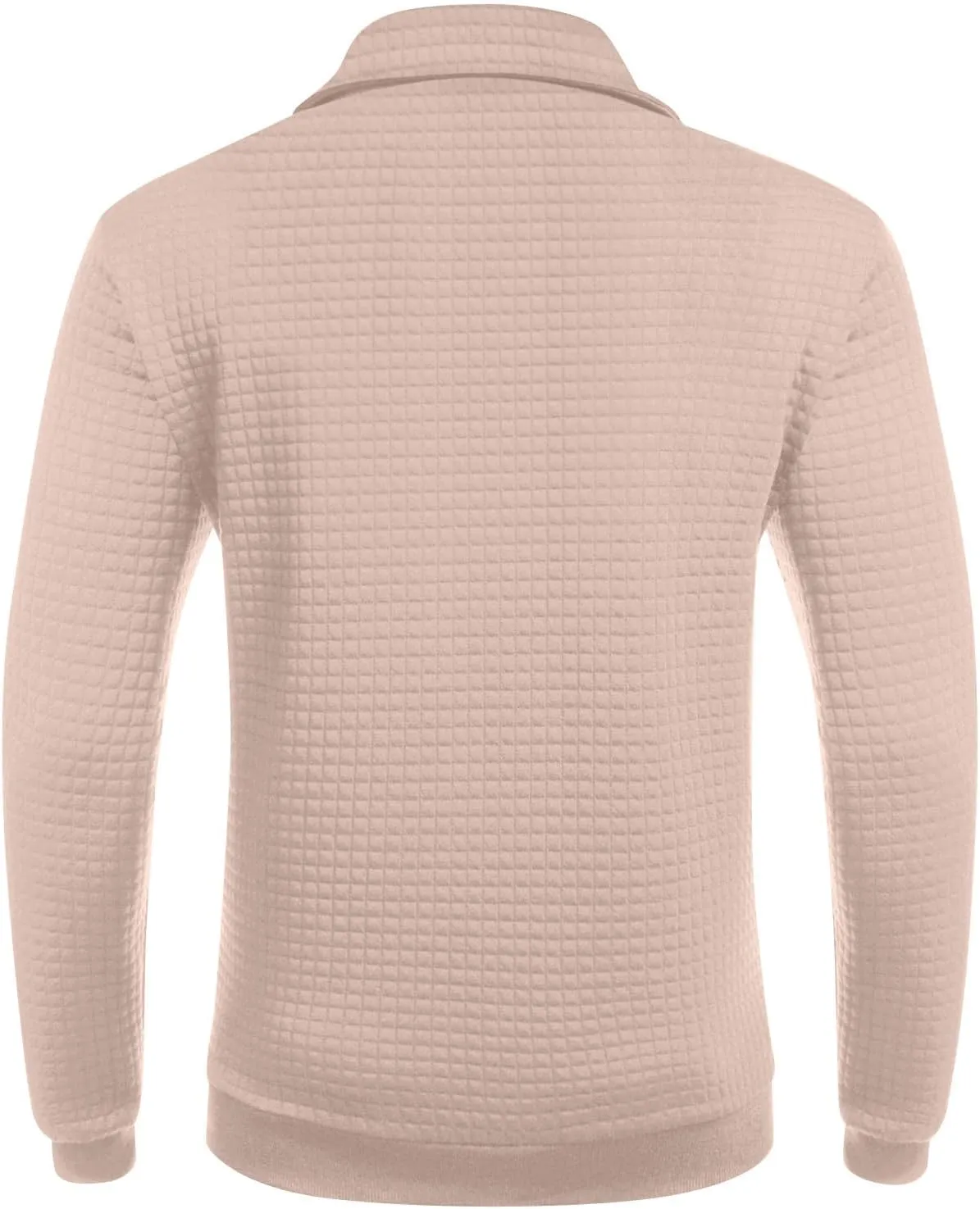 RTRDE Men's Sweatshirts Fashion Quarter Zip Sweatshirt Long Sleeve Solid Plaid Jacquard Pullovers Sweatshirts, S-4XL