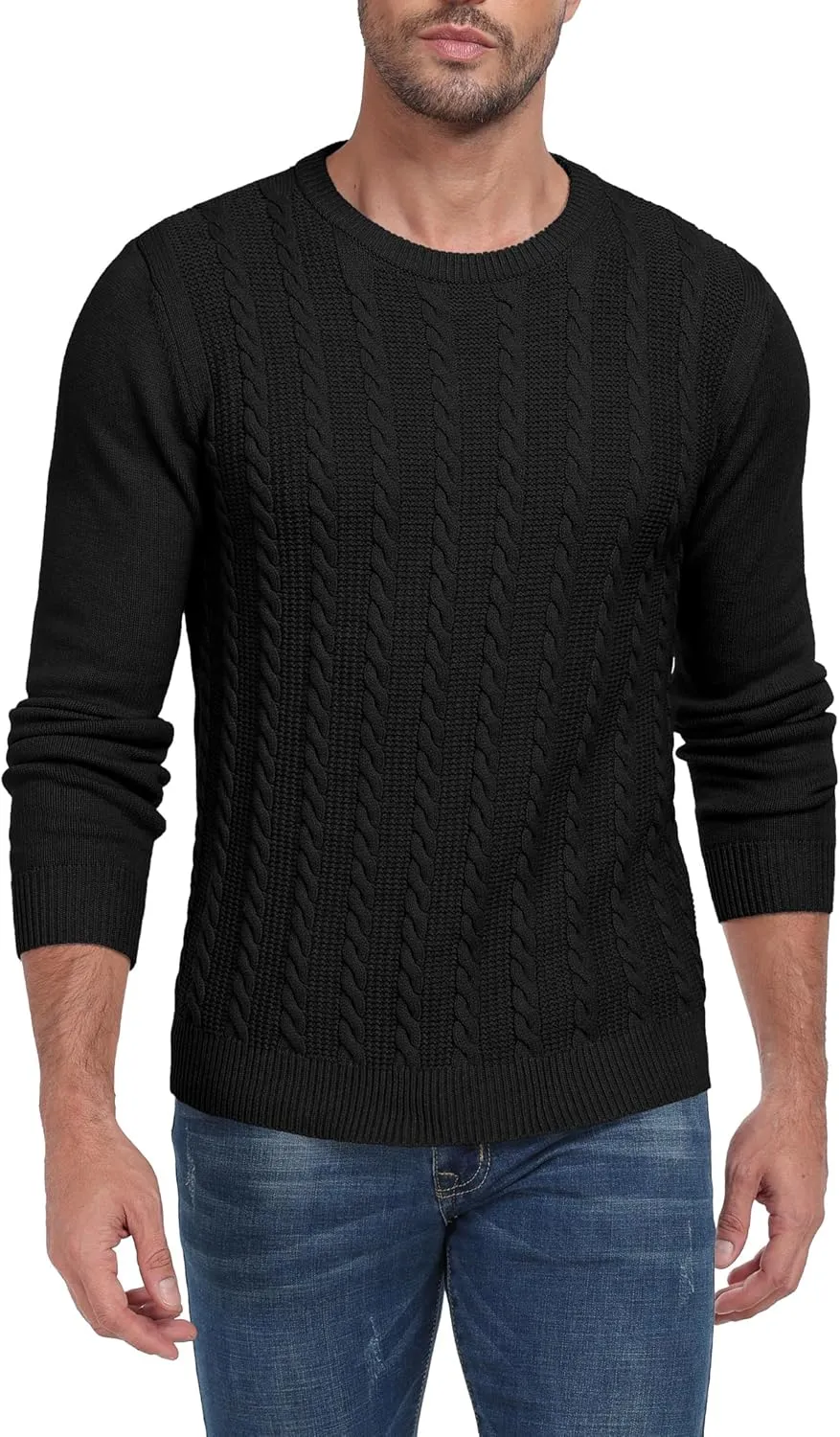 Sailwind Men's Crewneck Pullover Sweater Casual Knitted Twist Sweaters