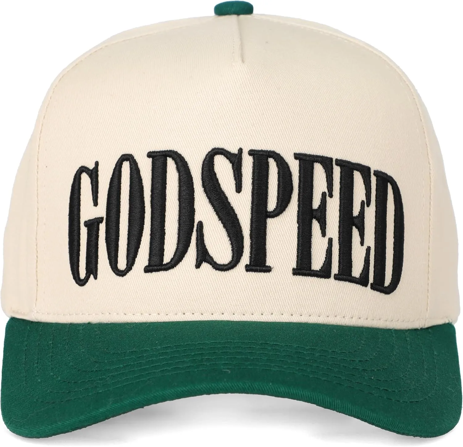 ScarvesMe Women Godspeed Embroidery Two Tone Cotton Snapback Trucker Hat Baseball Cap