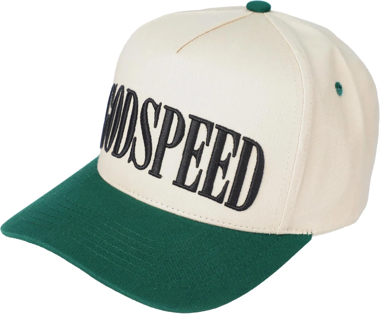 ScarvesMe Women Godspeed Embroidery Two Tone Cotton Snapback Trucker Hat Baseball Cap