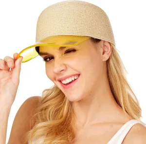 ScarvesMe Womens Straw Transparent Color Brim Baseball Cap Hat