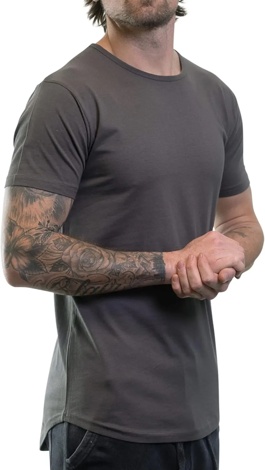 ShirtBANC Hipster Hip Hop Elong Drop Cut Mens Shirt Dance Dropcut Tshirt