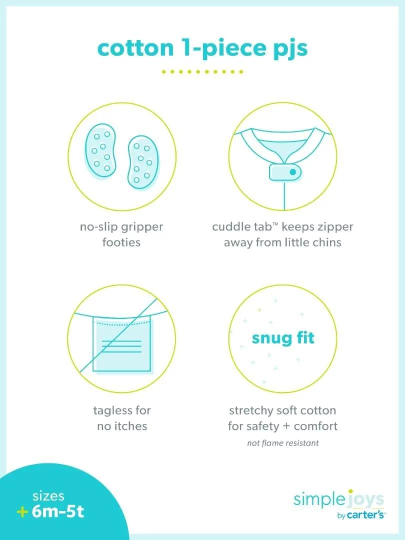 Simple Joys by Carter's baby-boys 3-pack Snug Fit Footed Cotton Pajamas
