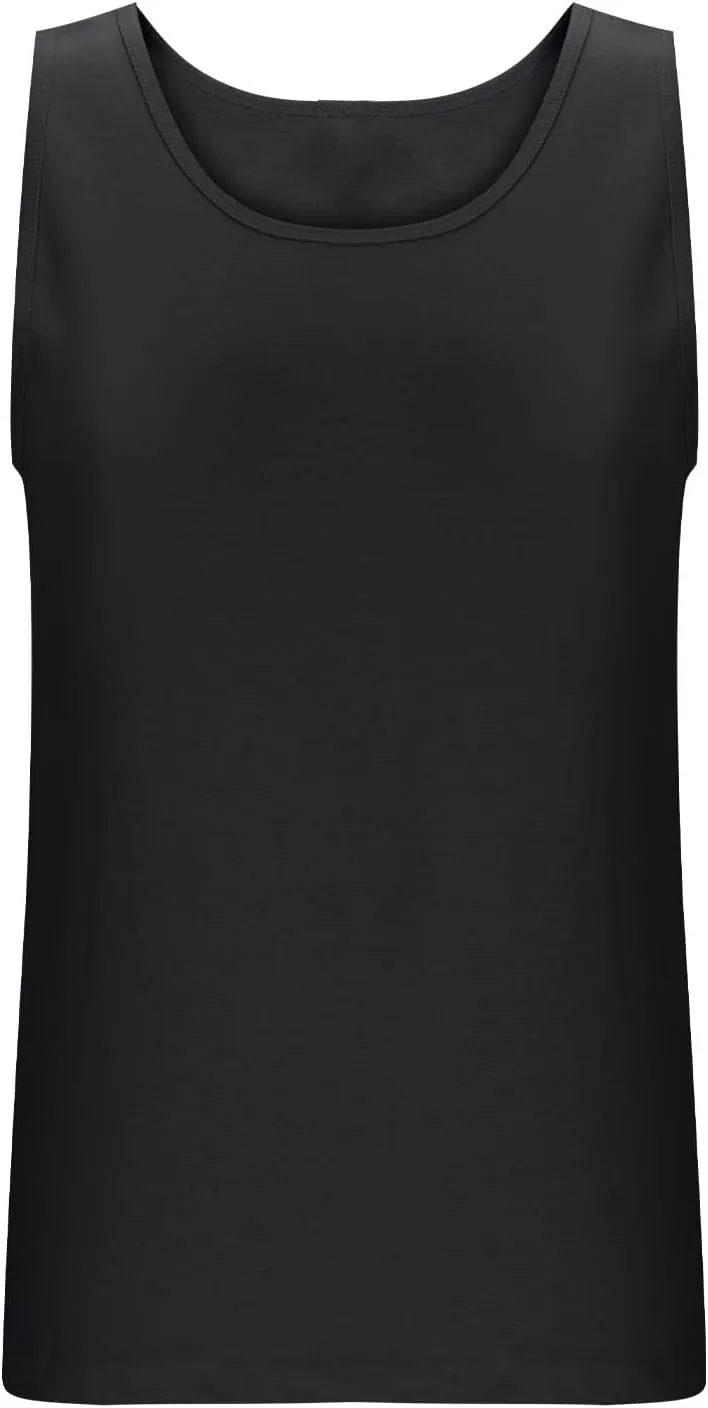 Sleeveless Round Neck Tank Tops for Women Cotton Breathable Summer Camisole Loose Fit Casual Basic Solid Color Tee