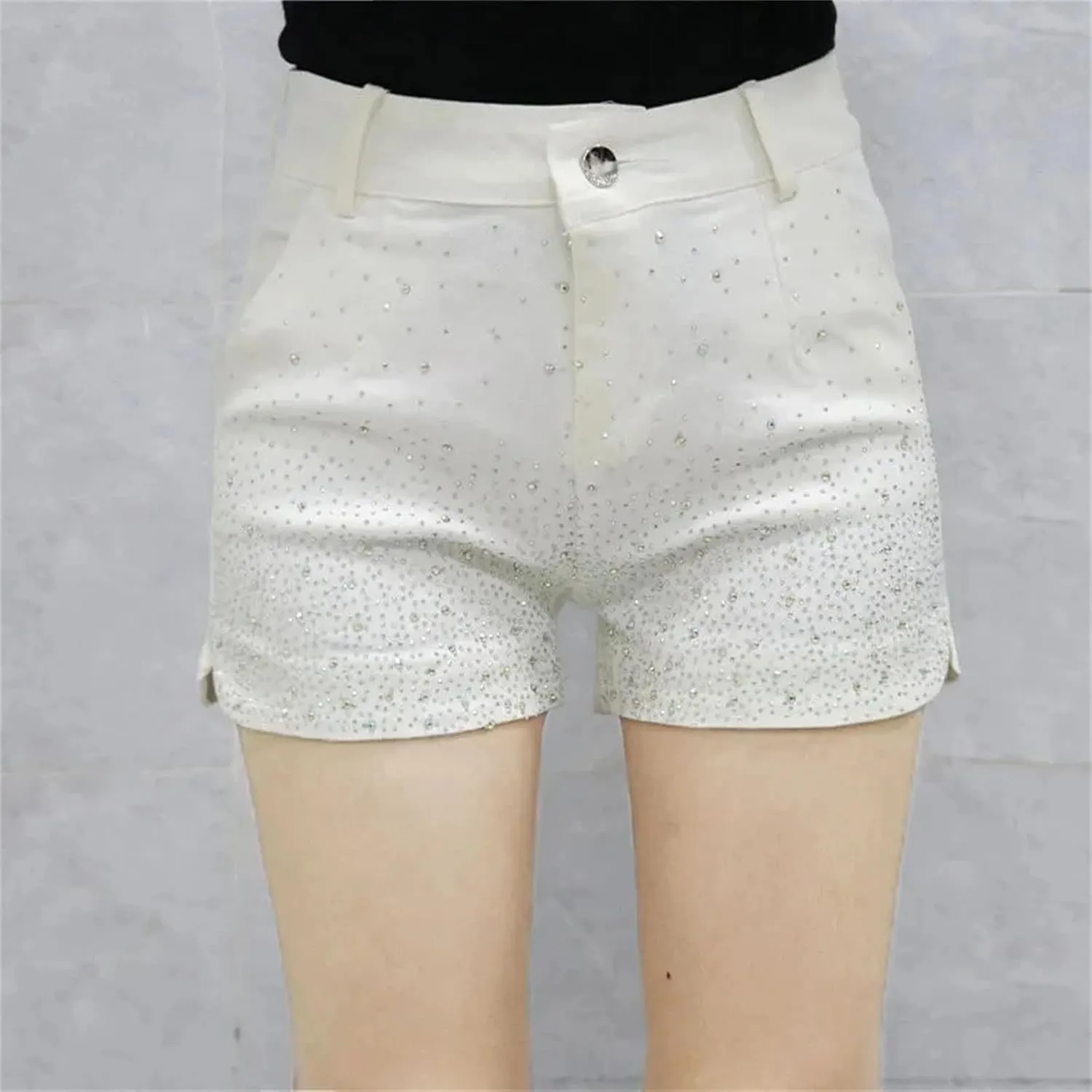 Spring Summer Patchwork Denim Shorts Women Asymmetric Design Edgy Streetwear Vintage Aesthetic