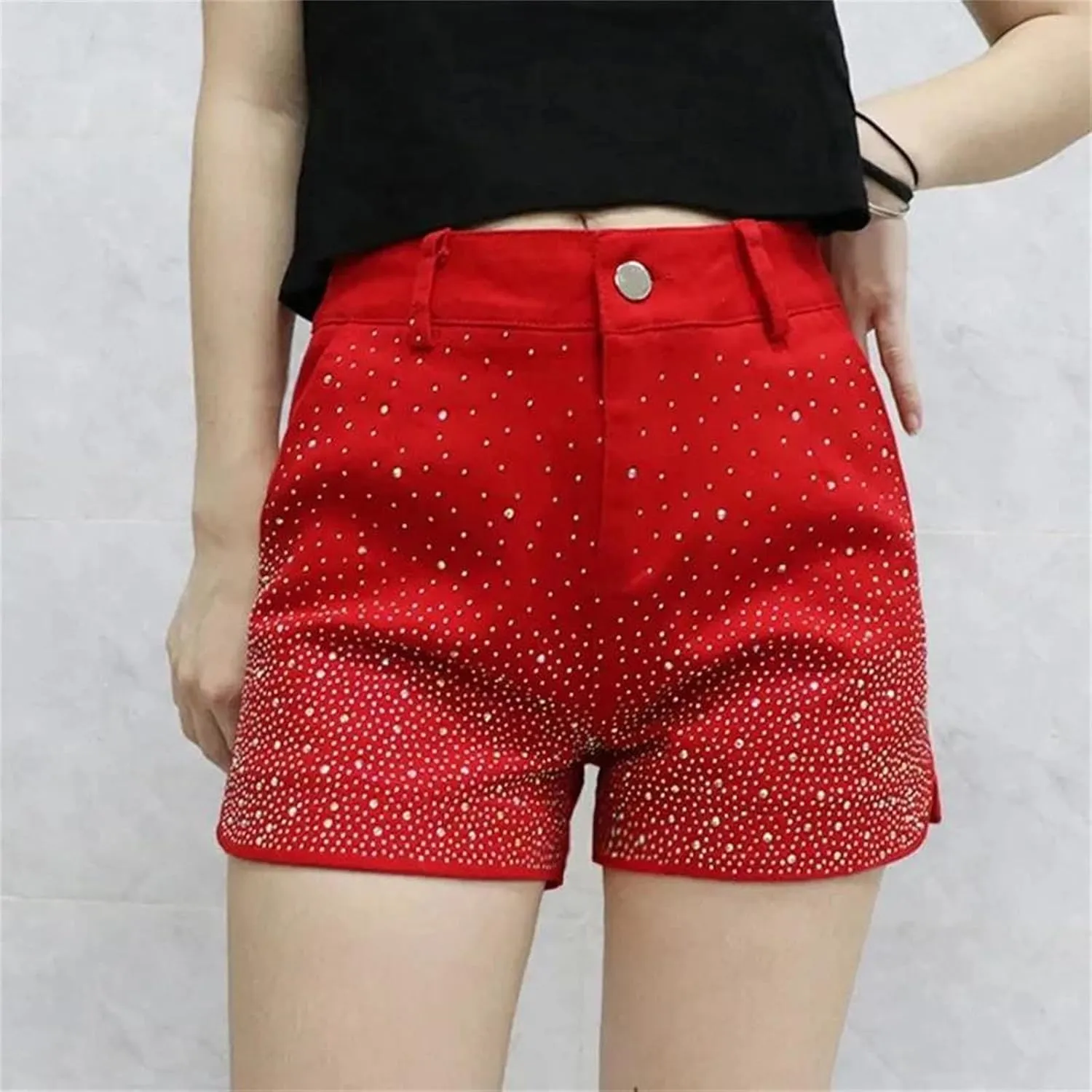 Spring Summer Patchwork Denim Shorts Women Asymmetric Design Edgy Streetwear Vintage Aesthetic