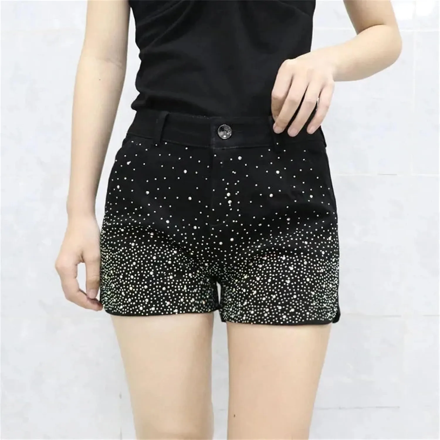 Spring Summer Patchwork Denim Shorts Women Asymmetric Design Edgy Streetwear Vintage Aesthetic
